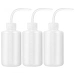 Dokpav 3 PCS Plastic Wash Bottle, Safety Squeeze Bottle, Plant Flower Watering Cans, Wash Bottle with Narrow Mouth, Plastic Bent Tip Squeeze Bottle for Lab, Gardening and Tattoo Supplies(250ml/ 8.5oz)