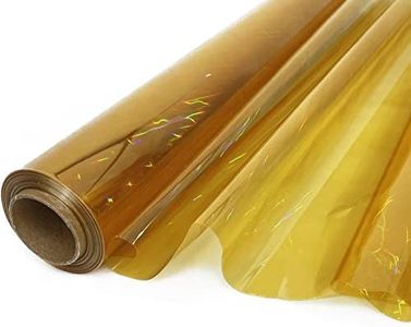 CMFYHM Iridescent Gold Cellophane Wrap Roll I 34 In Wide X 100 Ft Long I Colorful Cello Perfect For Baskets,Gifts, Treats,Birthday Holiday Wedding Floral, Party Arts Crafts Decoration (Gold)