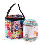 JOZEA Yarn Storage Portable Bag, Knitting Bag, Small Size Knitting Projects Organizer for Yarns, Zipper Storage Bag, Red