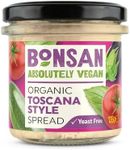 Bonsan Organic Toscana Style Spread 135g, Pack of 6 - Meditteranean Style Vegan Spread - Light & Creamy - Dairy & GMO Free - for Sandwhiches and Dipping