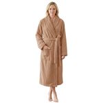 PJGGZ Women's Shawl Collar Bathrobe, Soft Long Towel Robes for Women - Super Absorbent Quick Dry yet Warm(L/XL, Khaki)