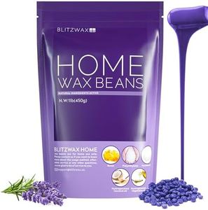 BLITZWAX Lavender Hard Wax Beads for Hair Removal - 1lb Coarse Hair Formula - Painless Wax for Sensitive Skin, Face, Full Body, Bikini - At-Home Waxing Beads for Women Men