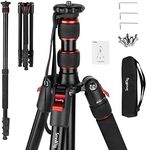 SmallRig 68" Camera Tripod, Foldable Aluminum Tripod & Monopod, Compatible with 1/4"-20 and 3/8"-16 Video Head, Payload 33lb, Adjustable Height from 19.7" to 67.7" for Camera, Phone - 3983