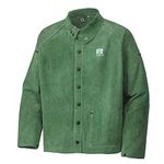 Pioneer V2340720-S Fully Adjustable Leather Welding Jacket - 30" length, Green, S