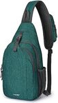 G4Free Sling Bag RFID Blocking Sling Backpack Crossbody Chest Bag Daypack for Hiking Travel(Dark Green)