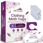 Artlan Moth Traps | 10 Premium Pheromone Clothes Moth Trap | Natural Repellent for Wardrobe Pest | Closet & Carpet Pest Protection
