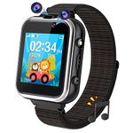 PTHTECHUS Kids Game Smart Watch for Boys and Girls,Kids Smart Watch with 24 Puzzle Games Dual Cameras Touch Screen Music Player Flashlight Pedometer Smartwatch for 4-12 Years Children Gifts(Black)