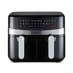 Tower T17088 Vortx 9L Dual Basket Air Fryer with Smart Finish, 2600W, Black