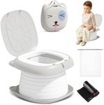 2025 Upgraded Portable Potty Training, Travel Potty for Toddler, portable toilet for kids Foldable, Apply to Seat Emergency Toilet for Camping, Outdoor,Car, Indoor(white Gray)