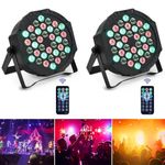 2PCS Stage Lights 36LED 72W Disco Light RGB DMX512 with Remote Control, Par Light 7 Modes Stage Lighting Effect DJ Lights for Party Bar Club Wedding Halloween Christmas