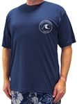 H2O Sport Tech Swim Shirt - SHORT SLEEVE Navy 4XL #753B