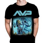 AVP Alien Vs Predator Mens T-Shirt Horror Film Print, Black Cotton T-Shirt, Movie Poster Tee