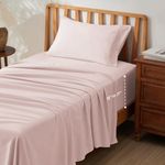 Bedsure Deep Pocket Twin Sheets Set - Fits Mattresses Up to 21 Inches Thick -3 Piece Bed Sheets, Moisture Wicking, Soft & Cooling Bedsheets & Pillowcases, Easy & Secure Fit, Blush Pink