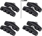 Ytloospt Bike Brake Pads, 4 Pairs Road Brake Pads C Shaped Pads for Mountain Bike Brake Pads Caliper Brake Blocks Bicycle Road Brake Blocks Reliable in Wet Condition with Installation Tool 50 mm