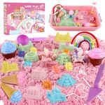 Aliex Magic Play Sand Set Toys for Girls, Unicorn Gifts - All in One Sand Playset No Mess - Sand Art Kits Birthday Christmas Presents for Girls 3 4 5 6 7 8 Year Old