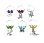 Libby's Market Place I Love To Ski, Ski Lovers Wine Glass Charms with Gift Box