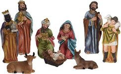 Carousel Home and Gifts Traditional Nativity Set With 9 Detailed Figurines