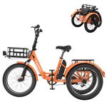 MOONCOOL Electric Trike, Electric Tricycle for Adults, 20" Folding 3 Wheels Electric Bicycle Bikes, 48V 500W Motorized Electric Ebike with Aluminum Frame, Removable Battery and Basket