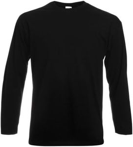 Fruit of the Loom Long Sleeve Valueweight tee Camisa, Negro, Large para Hombre