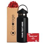 Courage Hot Water Bottle for Office Sipper Bottle for Adults Hot and Cold Water Bottle 1 Litre, Customized Gifts for Men Customized Gifts for Women, Customized Water Bottles With Name (Matte Black)
