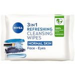 NIVEA Biodegradable Cleansing Wipes Normal Skin (40 sheets), Biodegradable Wipes made from 100% Plant Fibres, Make-Up Wipes, Face Wipes Makeup Remover