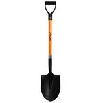 Ashman Round Shovel - The Round Shovel has a D Handle Grip with 41 Inches Long Shaft ââ‚¬â€œ Heavy Duty Blade Weighing 2.2 pounds with a Shaft Made of Fiber Glass ââ‚¬â€œ Orange Shovel with a Solid Build