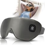 Silk Cordless Heated Eye Mask, Washable Dry Eye Mask Warm Eye Compress Mask with Flaxseed, USB Electric Eye Heating Pad for Stye Sinus Blepharitis MGD Eye Fatigue Gifts for Men Women (Grey) (YZG23440)