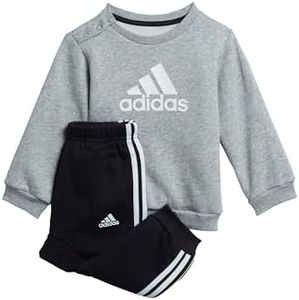 adidas I Bos Logo Jog, Conjunto deportivo, Unisex bebé, Top:medium Grey Heather/White Bottom:black/White, 6 meses