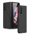 Case Creation New Premium Original Quality Imported Exclusive Matte Rubberised Finish Frosted Hard Back Shell Case Cover Guard Protection for Samsung Galaxy Z Fold 3 (2022) - Pitch Black