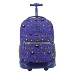 J World New York Sunrise Rolling Backpack. Roller Bag with Wheels, Martian, 18", Sunrise Kids Rolling Backpack for Girls Boys Teen. Roller Bookbag With Wheels