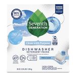 Seventh Generation Dishwasher Detergent Packs, Fragrance Free, 73 count