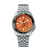 Seiko 5 Sports GMT WatchNation Exclusive Automatic Orange Dial Stainless Steel Bracelet Mens Watch SSK005K1