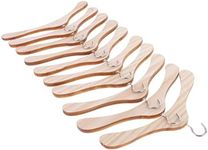 Prettyia Durable 15cm Wooden Clothes Hangers Natural Finished for BJD 70cm Uncle Dolls 10 Pack