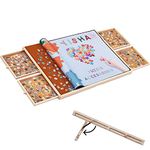 YISHAN 1000 Piece Wooden Jigsaw Puzzle Board Table with Drawers and Cover, Adjustable Puzzle Easel, 30''x22'' Portable Tilting Puzzle Plateau for Adults and Children, Rubber Cover