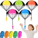 Jiosdo Parachute Toy Children, Pack of 10 Parachute Skater Toy, Outdoor Games, Flight Toy, Parachute Children's Toy, Throwing Game, Children, Party Bags, Children's Birthday Party Favours