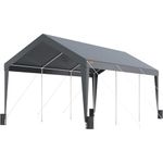 VEVOR Carport, Heavy Duty 10 x 20ft Car Canopy, Outdoor Garage Shelter with 8 Reinforced Poles and 4 Weighted Bags, UV Resistant Waterproof Instant Car Garage Tent for Party Garden Boat, Darkgray