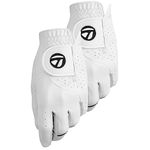 TaylorMade Men's Stratus Tech Golf Glove (2 Pack), White, Medium/Large