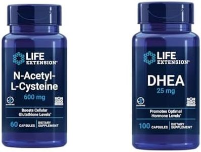 Life Extension N-Acetyl-L-Cysteine (NAC), Immune, Respiratory & DHEA 25 mg – Supplement for Hormone Balance, Immune Support, Sexual Health, Bone & Cardiovascular Health