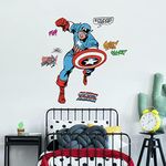 RoomMates RMK5051GM Marvel Classic Captain America Comic Giant Peel and Stick Wall Decal