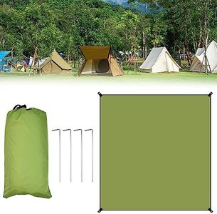 skytowards Telo da Tenda Impermeabile Telo Traspirante Campeggio 210D Tarp Campeggio Impermeabile Stuoia Campeggio 200 * 210CM con 4 Chiodi di Ferro a Terra per Viaggio Picnic Escursionismo