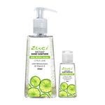 Zuci Natural Hand Sanitizer with Citrus Lime Scent | Instant Germ Protection | Alcohol Gel-Based | Travel-Friendly - 250ml + 30ml Combo Pack