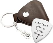 MaySunset I Couldn’t Pick A Better Brother, Stainless Steel Guitar Pick Jewelry Gift for Friend Brother Musician Guitar Player Birthday Christmas