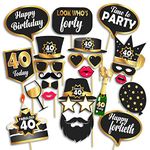 Party Propz 40th Birthday Decoration Items - 40th Birthday Decorations for Men / 40th Birthday Props/Birthday Photo Booth Props / 40th Birthday Decorations for Women/Happy Birthday Decoration