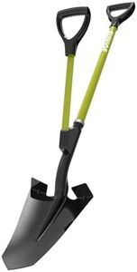 Sun Joe 9 Inch Digging Shovel with Assist Handle, Heavy Duty Steel Spear Head Gardening Tool, Shovelution, Green/Black, SJ-SHLV07
