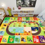 Mfmiudole ABC Kids Rug for Playroom 100×150 CM Baby Play Mat Alphabet Rug Animal Number Shape Classroom Rug Kids Playroom Rug Early Learning Carpet for Educational Learning & Game Area Preschool S