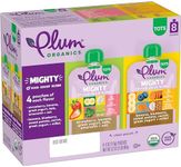 Plum Organics Mighty 4 Organic Toddler Food - Variety Pack - 4 oz Pouch (Pack of 8) - Organic Fruit and Vegetable Toddler Food Pouch