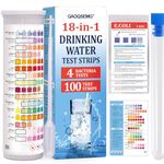 18 in 1 Water Testing Kit for Drinking Water,Well Home Tap Water Test Kit Drinking Water Test Strips for Hardness,Lead,Chlorine,Fluoride,Nitrate,pH,Iron,Copper,Cyanuric Acid,100 Strips