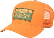 Filson Logger Mesh Trucker Cap for Men and Women, Blaze Orange, One size