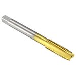 sourcing map Metric Machine Thread Milling Tap M8 x 1 H2 Titanium Coated (Ti-Coated) High Speed Steel 3 Straight Flutes Screw Thread Tapping Threading Machinist Repair DIY Tool