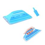 LuckyOpt Multifunctional Glass& Window Track Cleaning Tools, Soft Frosted Glass Window Washer Cloth Brush with Study PVA Handle and Scraper, Window Cleaner Tool for Windows, Doors, Tiles (Blue Set)